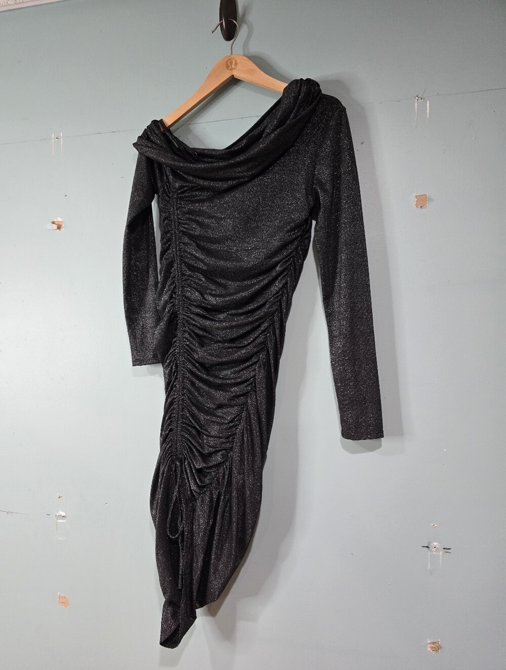 Jonathan Simkhai Sabine ruched lurex midi dress Metallic Black Sexy Revenge S